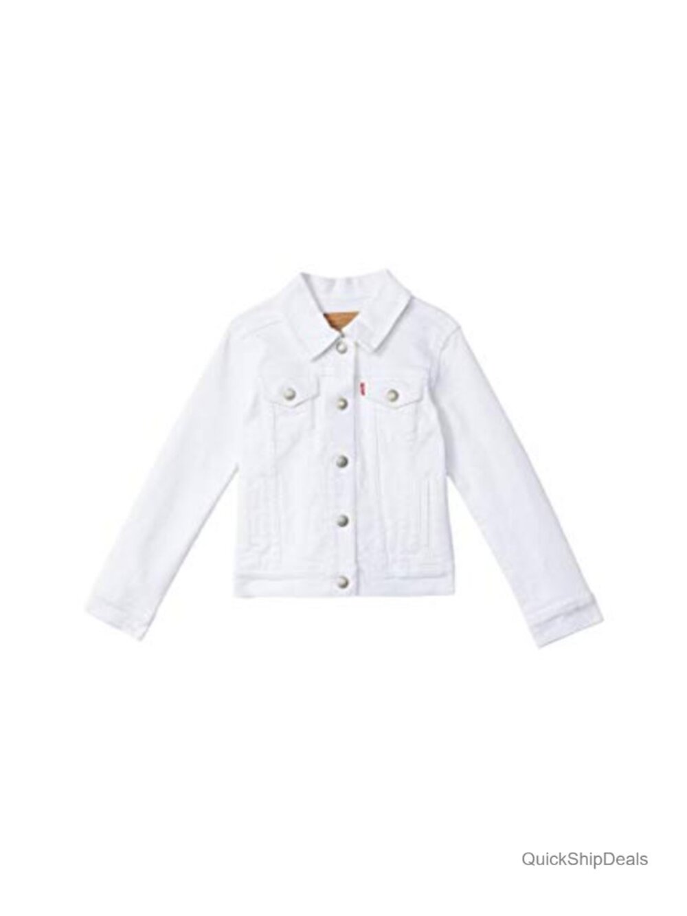 Kids Denim Trucker Jacket Stretch Long Sleeve Button Front